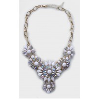 Princess Aurora White Floral Statement Necklace